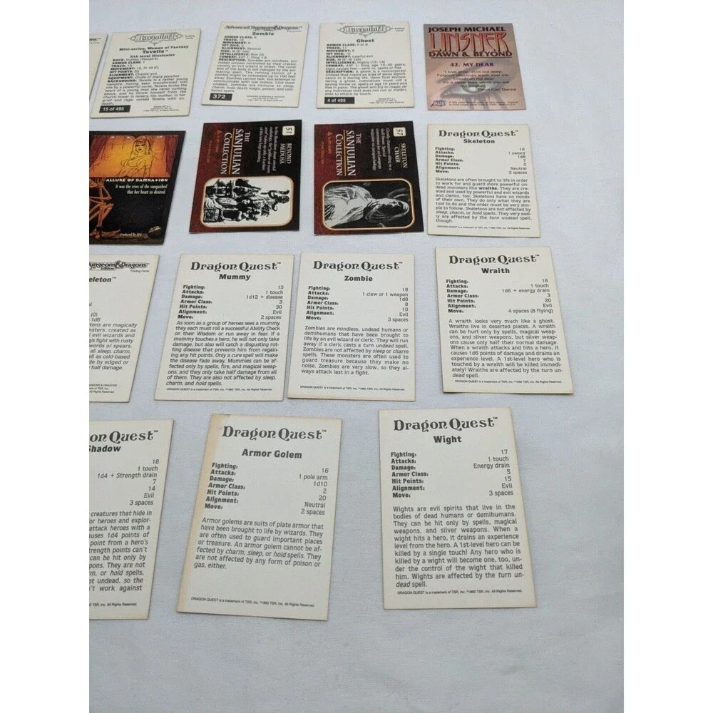 Lot Of (19) TSR Dungeons And Dragons And Fantasy Demons Undead Trading Cards